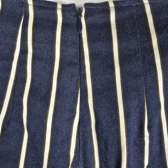 Reformation Women's Marlon High Rise Striped Cigarette Blue & White Pants Size 4 - Picture 7 of 15
